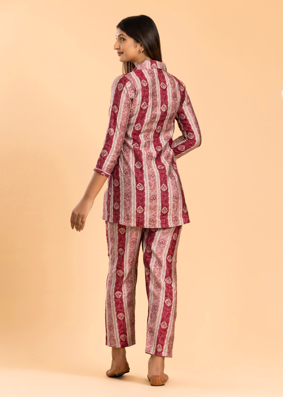 Maroon Striped Co-ord Set