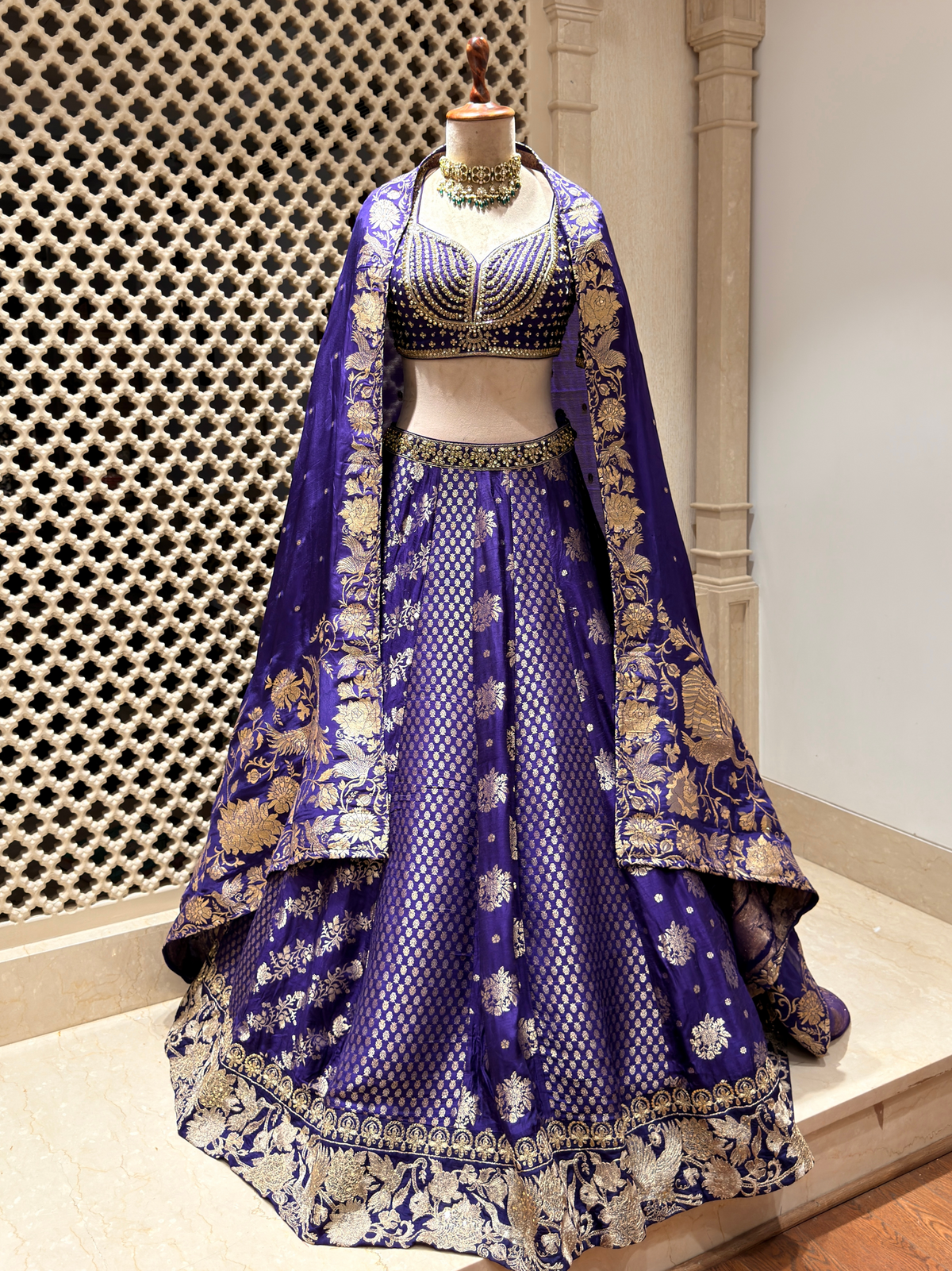 Royal Purple Banarasi Brocade Lehenga with Zari & Sippy Work | Pre-Order
